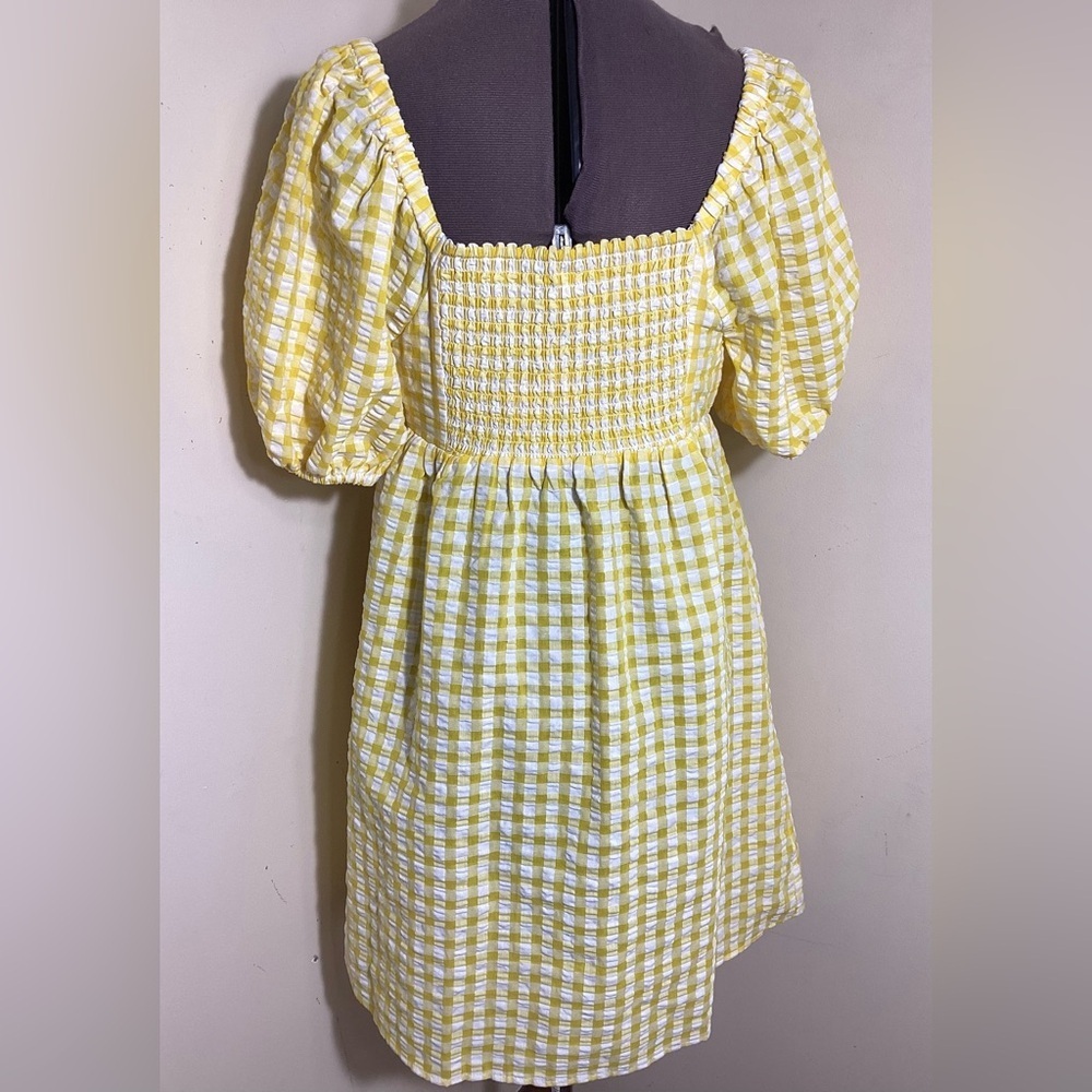 Old Navy Coquette Gingham Puff Sleeve Mini Dress - Picture 3 of 16